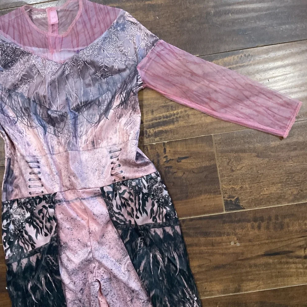 Disney Descendants 3 Audrey Costume Jumpsuit Pink Black Kids Size M 8-10 NWT